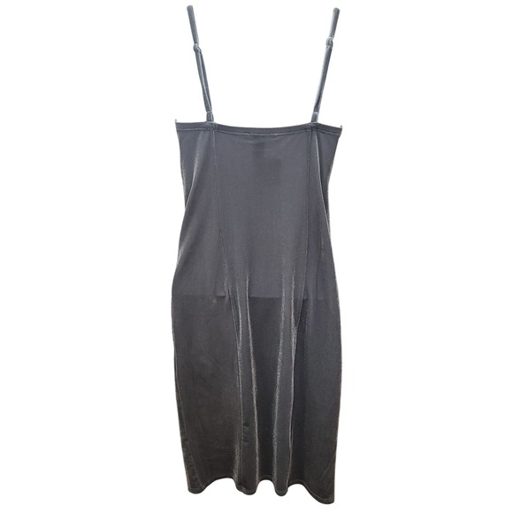 Forever 21 Babydoll Midi Dress Junior M Grey Velvet Bodycon Whimsigoth 90s Y2K - Picture 4 of 9